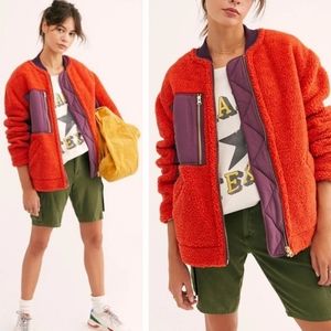 NWT Free People Rivington Sherpa Bomber Jacket